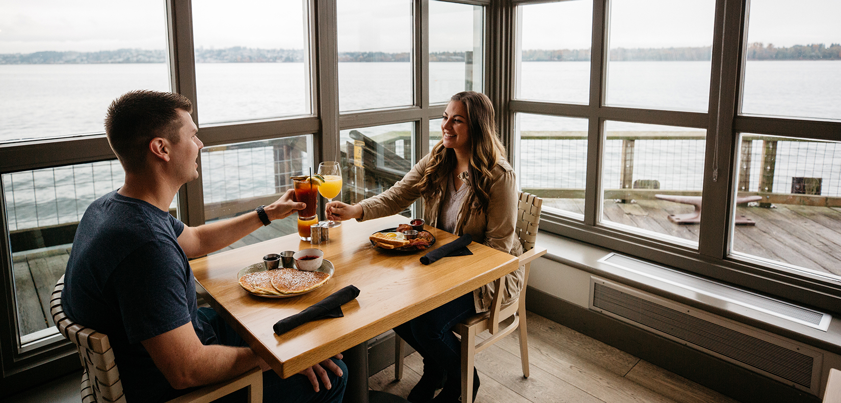 couple breakfast view