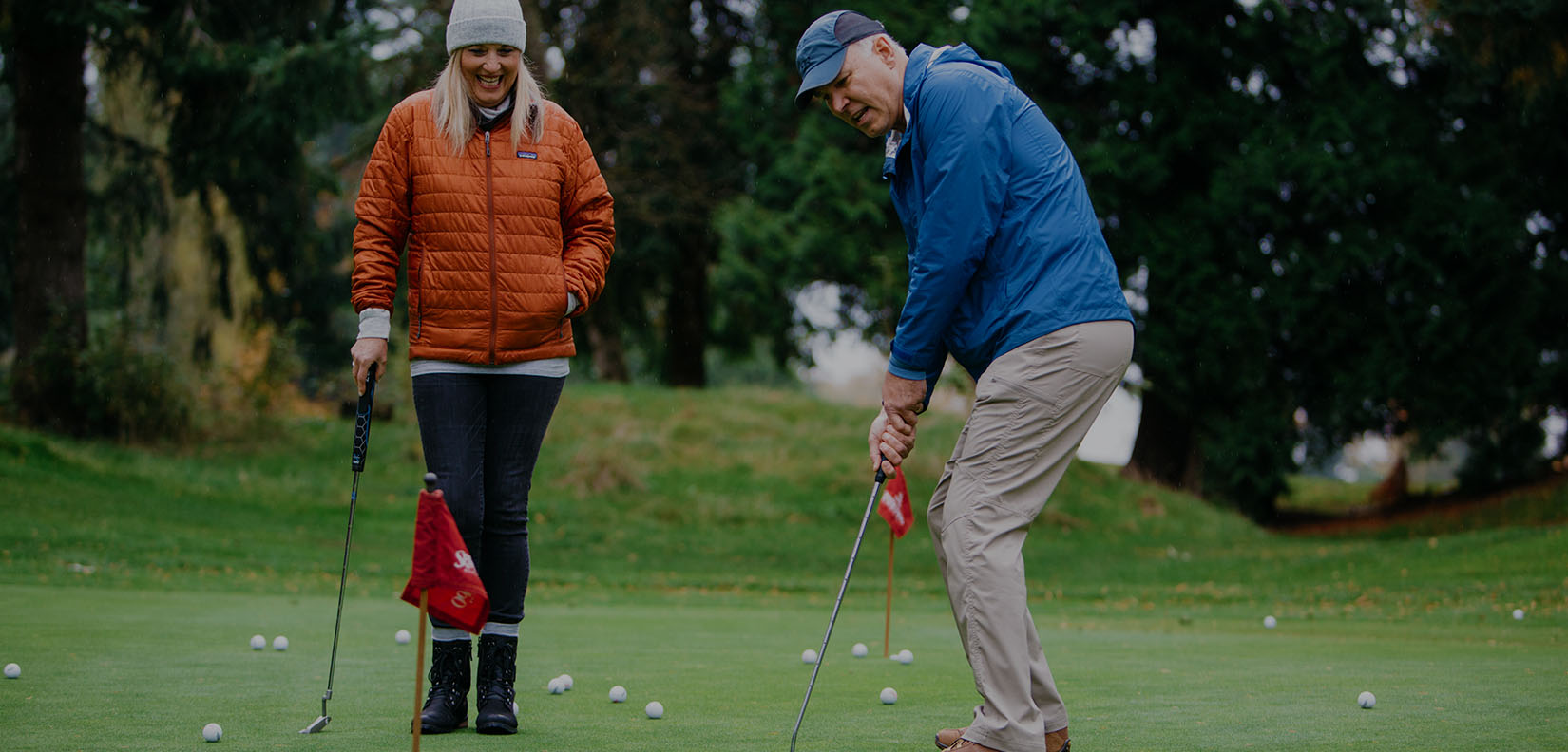 playing golf