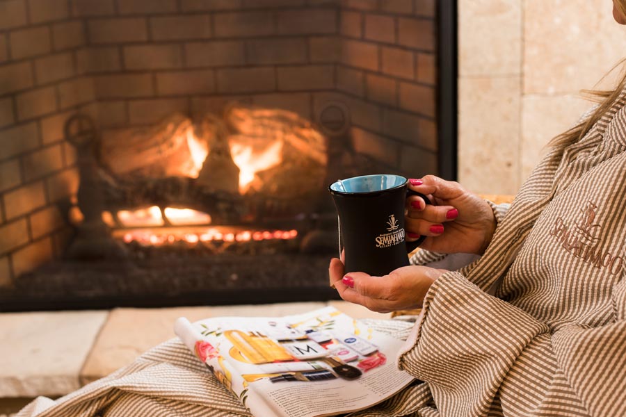 woman with tea at spa