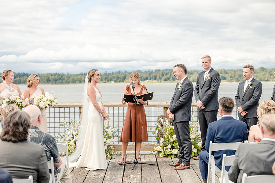 ceremony with water in background